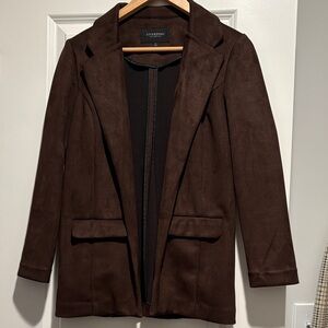 Liverpool Chocolate Brown Suede texture Women's Blazer
